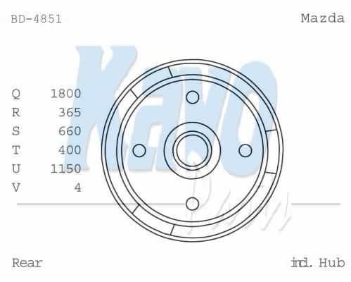 KAVO PARTS stabdžių būgnas BD-4851